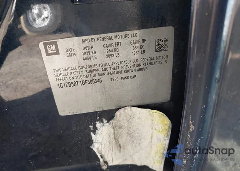 2016 Chevrolet Malibu Ls from USA, damaged, VIN 1G1ZB5ST1GF305545